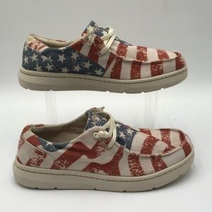 Women's Ariat Distressed American Flag Canvas Shoes